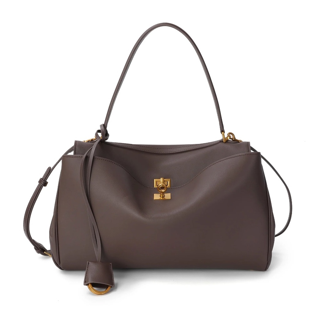 Tiffany & Fred Paris Versatile Elegance Genuine Leather Shoulder Satchel - Brown - Picture 2 of 5